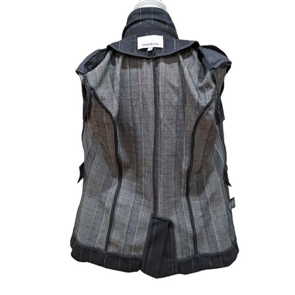LIKE NEW Heartloom Women's Black Pinstripe Double Breasted Blazer Size M - Picture 10 of 12